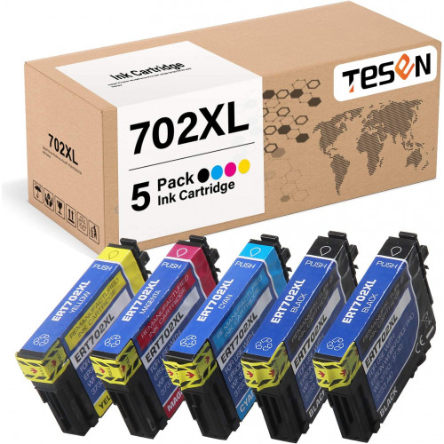 Epson 702XL Remanufactured Ink Cartridge 5 Pack